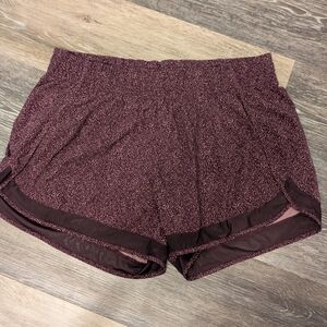 Athleta Mesh Run Racer Maroon Shorts